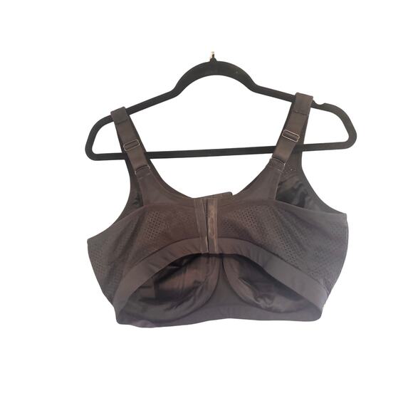 Glamorise Black Underwire Full Coverage Bra Size 38H High Impact Style 9066 - Picture 2 of 7